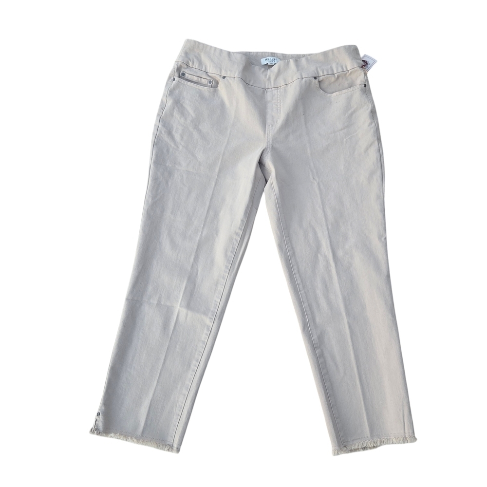 Tru Luxe Jeans Women's Four Way Stretch Garment Cropped Color Sandstone Tan
